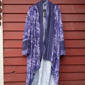 Purple Abstract Foliage Unisex Duster Rober